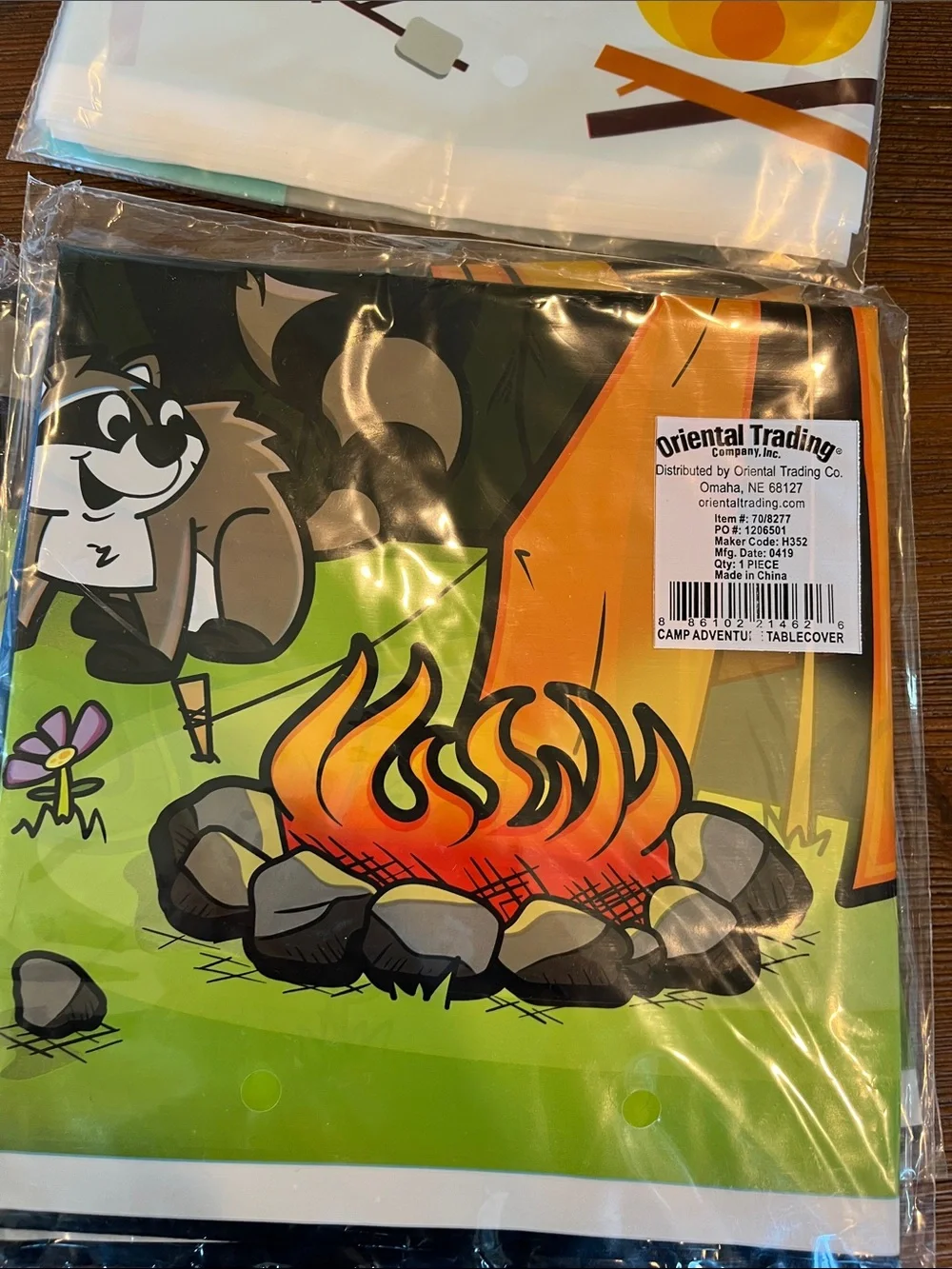 NWT Camping Party Disposable Tableware Set - Green/Orange Adventure Theme